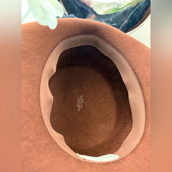 VTG Brown Wool Flip Back Black Bow Hat
